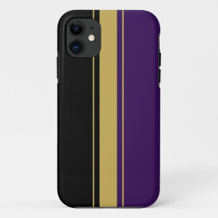Sporty Refined Black Lila Brown Racing Stripes Case-Mate iPhone Hülle