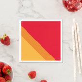 Sporty Retro 70er Hellrotes Orange Gelbe Streifen Serviette (Beispiel)