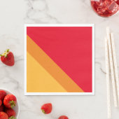 Sporty Retro 70er Hellrotes Orange Gelbe Streifen Serviette (Beispiel)