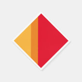 Sporty Retro 70er Hellrotes Orange Gelbe Streifen Serviette (Ecke)