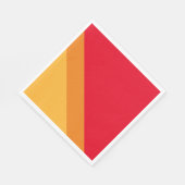 Sporty Retro 70er Hellrotes Orange Gelbe Streifen Serviette (Ecke)