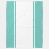 Sporty Retro Aqua Mint Weiße Racing Streifen Fleecedecke (Vorderseite)