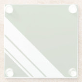 Sporty Retro Forest Green White Racing Streifen Glasuntersetzer (Rückseite)