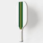 Sporty Retro Gelbe Streifen auf weiß Pickleball Schläger (Links)
