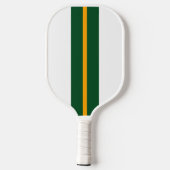 Sporty Retro Gelbe Streifen auf weiß Pickleball Schläger (Rückseite)