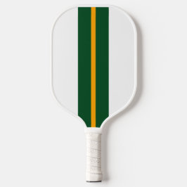 Sporty Retro Gelbe Streifen auf weiß Pickleball Schläger