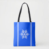 Sporty Royal Blue White Racing Stripes Snowflake Tasche (Vorderseite)
