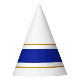 Sporty Royal Navy Blue White Brown Racing Stripes Partyhütchen