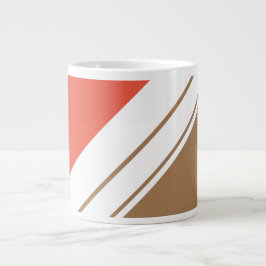 Sporty Salmon Mocha White Slant Racing Streifen Jumbo-Tasse