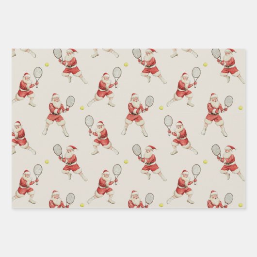 Sporty Santa Wrapping Paper Flat Sheet Set Geschenkpapier Set (Vorderseite)