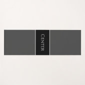 Sporty Schwarz-weiß Stripes Dunkelgrau Hintergrund Yogamatte (Vorderseite (Horizontal))