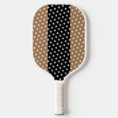Sporty Seamless Polka Dots Black Mocha Stripes Pickleball Schläger (Vorderseite)