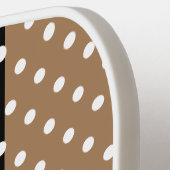 Sporty Seamless Polka Dots Black Mocha Stripes Pickleball Schläger (Linke Seite)