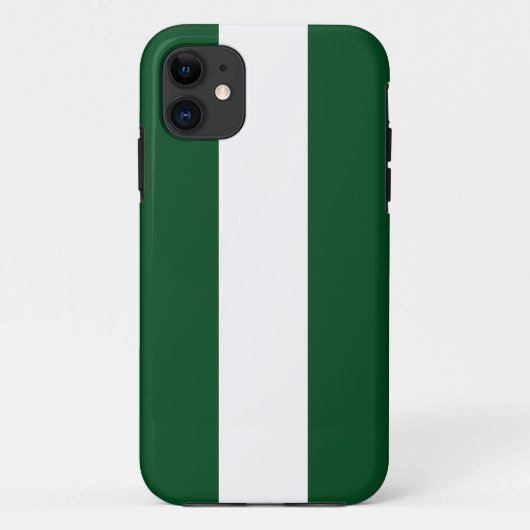 Sporty Seventies Forest Green White Camp Streifen Case-Mate iPhone Hülle (Rückseite)