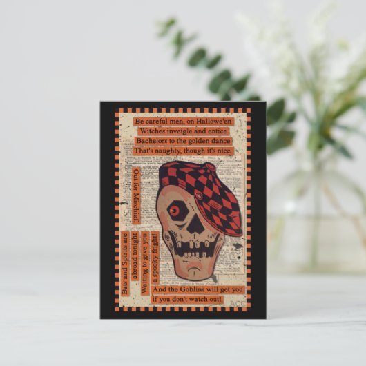 Sporty Skeleton Postkarte (Stehend Vorderseite)