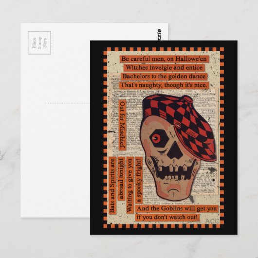 Sporty Skeleton Postkarte (Vorne/Hinten)