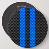Sporty Sky Blue Carbon Fibre Racing Stripes Button (Vorne & Hinten)