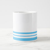 Sporty Sky Blue White Twin Bold Stripes Jumbo-Tasse (Vorderseite)