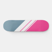 Sporty Slate Bold Pink White Slant Racing Streifen Skateboard (Horizontal)