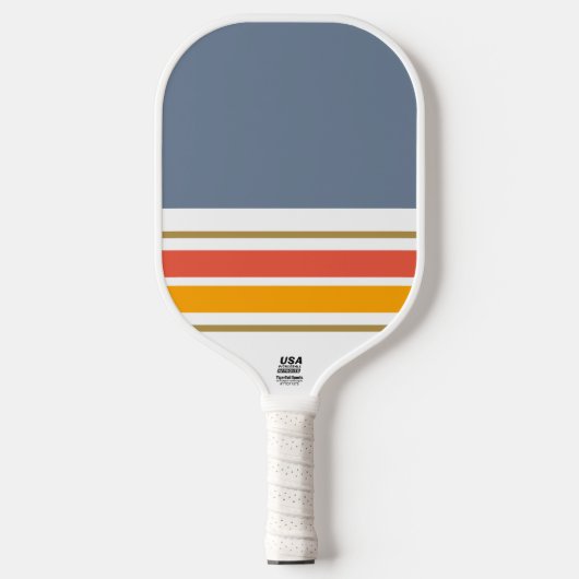Sporty Slate White Orange Gelbe Streifen Pickleball Schläger (Vorderseite)