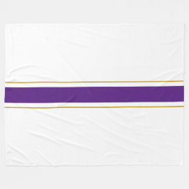 Sporty Sleek Lila-braune Rennstreifen auf Weiß Fleecedecke