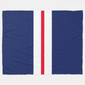 Sporty Slim Red White Racing Streifen auf Navy Blu Fleecedecke (Vorderseite (Horizontal))