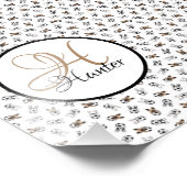 Sporty Soccer Puppies Mit Monogramm Fotodruck (Ecke)