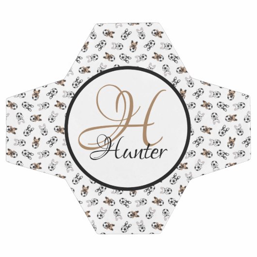 Sporty Soccer Puppies Mit Monogramm Fußball (Flach)