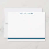 Sporty Stripes Dark Blue & Gray Athletic Men's Mitteilungskarte (Vorderseite)