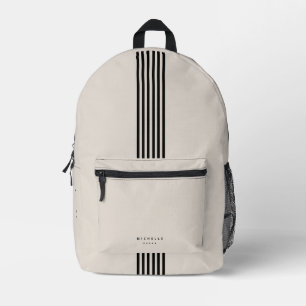 Sporty Stripes Stilvoller Minimaler Sand Bedruckter Rucksack