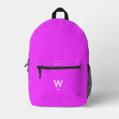 Sporty Stylish Bright Neon Pink Monogram Bedruckter Rucksack (Vorderseite)
