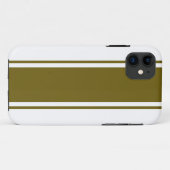 Sporty Stylish Golden Olive Weiße Racing Streifen Case-Mate iPhone Hülle (Rückseite (Horizontal))
