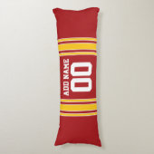 Sporty Team Jersey mit Name und Nummer Seitenschläferkissen (Vorderseite Vertikal)