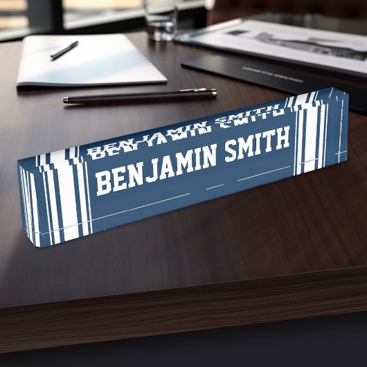 Sporty Team Jersey Streifen mit Individuelle Name Namensplakette