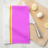 Sporty Tropical Pink Yellow White Racing Stripes Geschirrtuch (Viertel Falte)