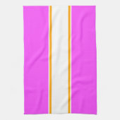 Sporty Tropical Pink Yellow White Racing Stripes Geschirrtuch (Vertikal)