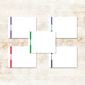 Sporty Vertical Stripes Monogram Blue White Men's Mitteilungskarte