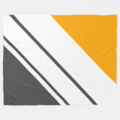 Sporty Vibranly Gray Yellow White Racing Streifen Fleecedecke (Vorderseite (Horizontal))