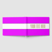 Sporty Vivid Pink White Black Strips Ihr Text Gästebuch (Voll)