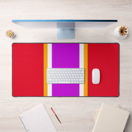 Sporty Vivid Pink Yellow White Racing Streifen Schreibtischunterlage