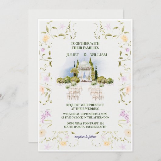 Sporty Wedding Invitation | Glass House  Einladung (Vorne/Hinten)