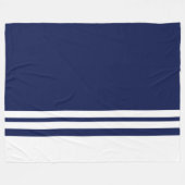 Sporty White Edge Rennstreifen auf Navy Blue Fleecedecke (Vorderseite (Horizontal))