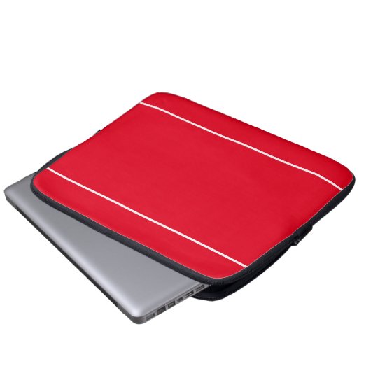 Sporty White Edge Streifen hellrot Hintergrund Laptopschutzhülle (Vorne Knopf)