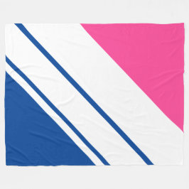 Sporty White Racing Streifen Blue Pink Hintergrund Fleecedecke