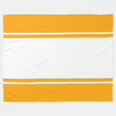 Sporty White Racing Streifen Golden Orange Edges Fleecedecke (Vorderseite (Horizontal))
