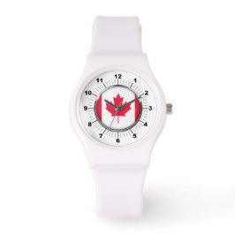 Sporty White Silicon Watch - Die Flagge von Frauen Armbanduhr