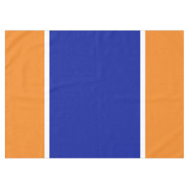Sporty Wide Bold Royal Blue White Orange Stripes Tischdecke