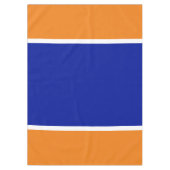 Sporty Wide Bold Royal Blue White Orange Stripes Tischdecke (Vorderseite)