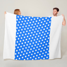 Sporty Wide Bright Blue White Stripes Polka Dots Fleecedecke