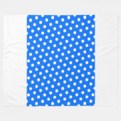 Sporty Wide Bright Blue White Stripes Polka Dots Fleecedecke (Vorderseite (Horizontal))